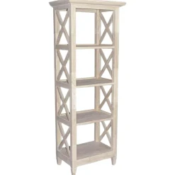 Colonne de rangement croisillons hévéa 60x40x160cm MAORI