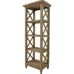 Colonne de rangement croisillons hévéa 60x40x160cm MAORI