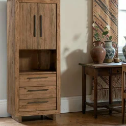 Colonne de rangement en teck recyclé naturel KERALA