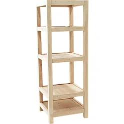 Colonne Etagère Hévéa 4 étages 45x45x128cm HELENA