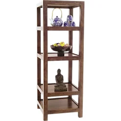 Colonne Etagère Hévéa 4 étages 45x45x128cm HELENA