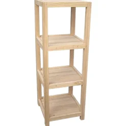 Colonne Etagère Hévéa 3 étagères 45x45x128cm HELENA