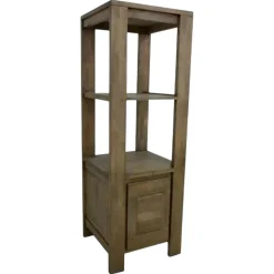 Colonne Hévéa 1 porte, 2 étagères 50x50x150cm OLGA