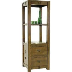 Colonne Hévéa 2 tiroirs, 2 étagères 50x50x151cm TESSA