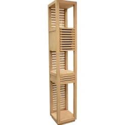 Colonne ouverte Hévéa 1 porte Persienne, 1 tiroir façade Persienne, 3 niches 35x35x195cm NEW ORLEANS