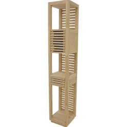 Colonne ouverte Hévéa 1 porte Persienne, 1 tiroir façade Persienne, 3 niches 35x35x195cm NEW ORLEANS