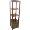 Colonne ouverte Hévéa 1 portes, 3 étages, 45X45X162,4CM HELENA