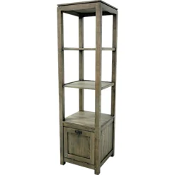 Colonne ouverte Hévéa 1 portes, 3 étages, 45X45X162,4CM HELENA