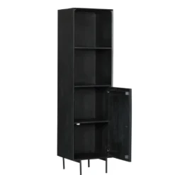 Colonne salon bois noir 1 porte rainurée CORTINA