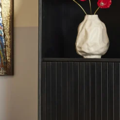 Colonne salon bois noir 1 porte rainurée CORTINA