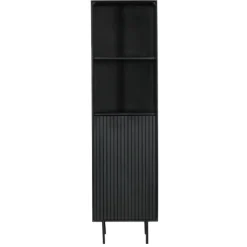 Colonne salon bois noir 1 porte rainurée CORTINA