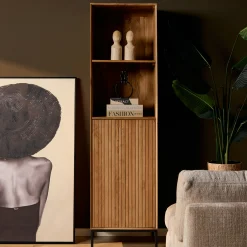 Colonne salon bois 1 porte rainurée CORTINA