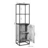 Colonne salon en bois clair 1 porte 2 plateaux RIVANO