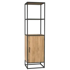 Colonne salon en bois clair 1 porte 2 plateaux RIVANO