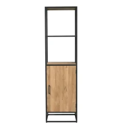 Colonne salon en bois clair 1 porte 2 plateaux RIVANO