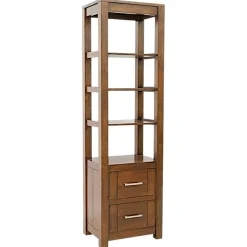 Colonne étagère moderne bois hévéa H190cm ATTAN