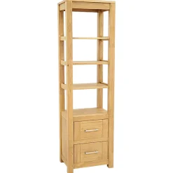 Colonne étagère moderne bois hévéa H190cm ATTAN
