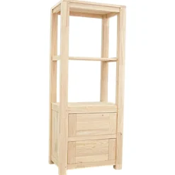 Colonne étagère moderne hévéa massif H150cm ATTAN