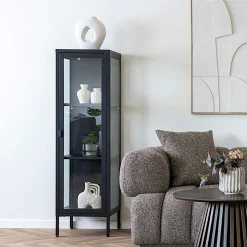 Colonne vitrée en métal noir 140 cm ODENSE