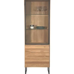 Colonne vitrine en bois de chêne blanc HAVEN