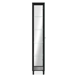 Colonne vitrine noire 5 niveaux 1 miroir RAVEN