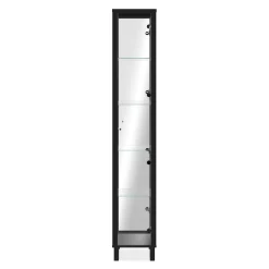 Colonne vitrine noire 5 niveaux 1 miroir RAVEN