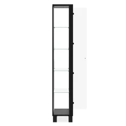 Colonne vitrine noire 5 niveaux 1 miroir RAVEN