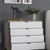 Commode blanche 4 tiroirs moderne BYRON