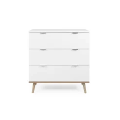 Commode blanche 3 tiroirs style scandinave ALVA