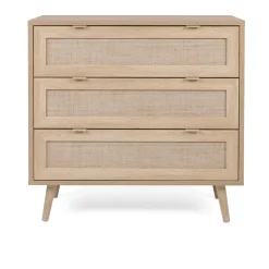 Commode bohème 3 tiroirs effet rotin SONA
