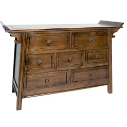 Commode / Buffet Chinois Hévéa 7 tiroirs 120x45x79cm MAORI