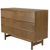 Commode couleur naturelle 3 tiroirs décor motif arrondi CORIA