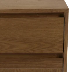 Commode couleur naturelle 3 tiroirs décor motif arrondi CORIA