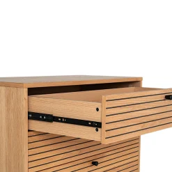 Commode d'entrée 4 tiroirs effet rainuré ASSENS
