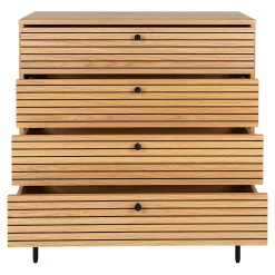 Commode d'entrée 4 tiroirs effet rainuré ASSENS