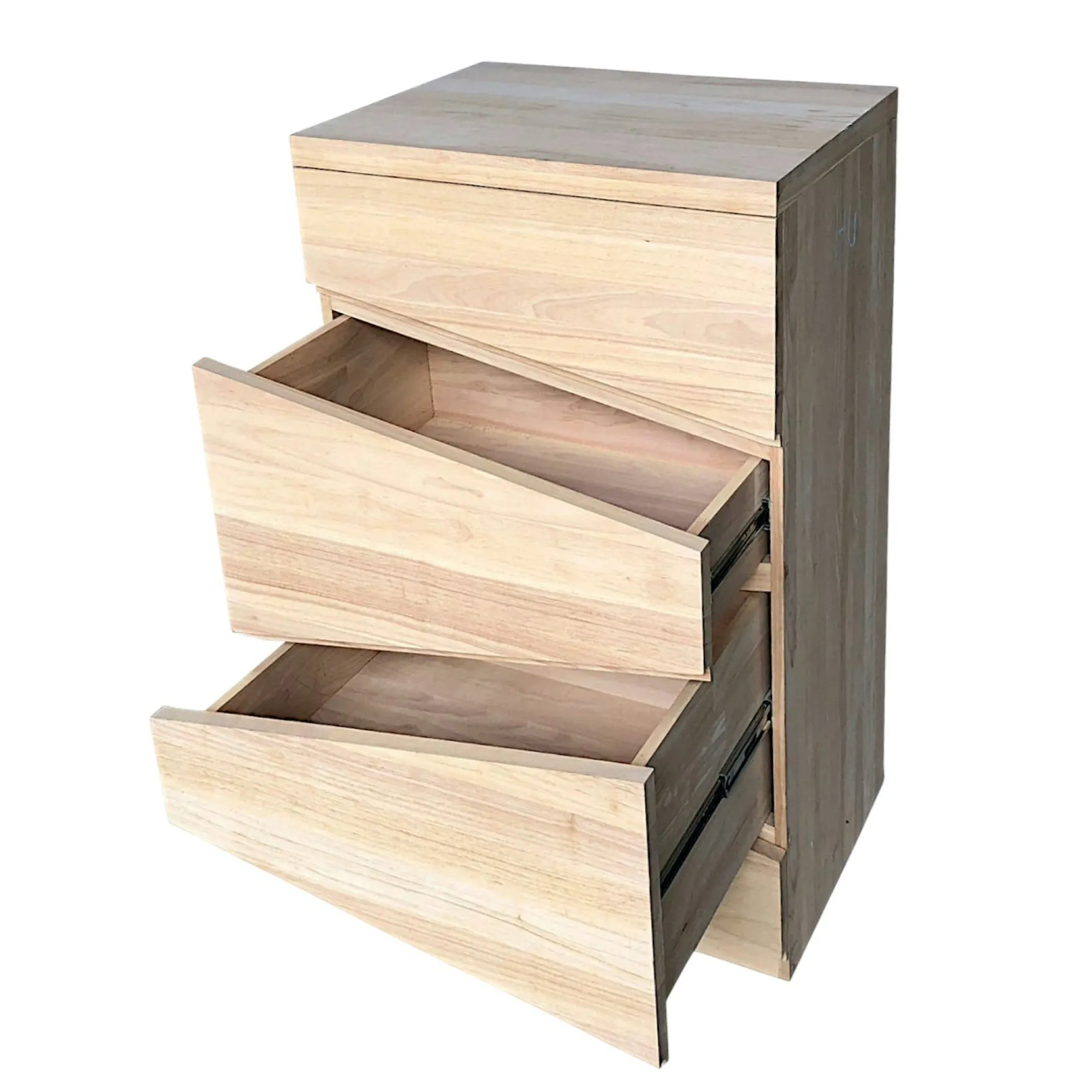 Commode destructurée hévéa 4 tiroirs 110cm OLGA