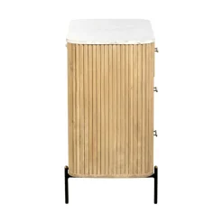 Commode en bois de manguier et marbre 3 tiroirs MASSA
