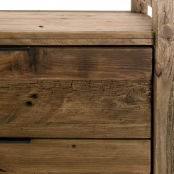 Commode en bois de pin recyclé 2 tiroirs DENVER
