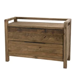 Commode en bois de pin recyclé 2 tiroirs DENVER
