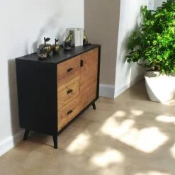 Commode en bois 3 tiroirs / 1 porte