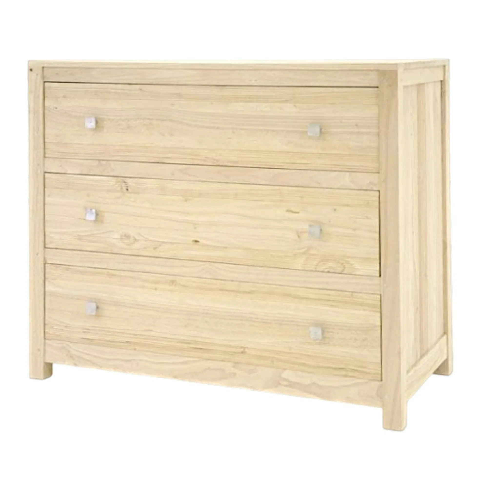 Commode exotique bois massif hévéa 3 tiroirs GALA