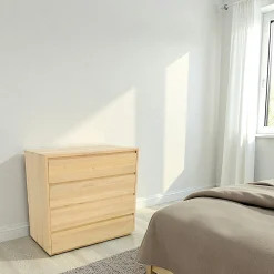 Commode Hévéa 4 tiroirs 90x45x86cm BALTIC