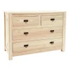 Commode Hévéa 4 tiroirs 110x50x80cm TESSA