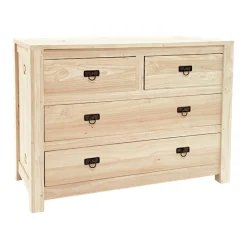 Commode Hévéa 4 tiroirs 110x50x80cm TESSA