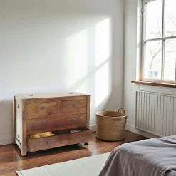 Commode Hévéa 4 tiroirs 110x50x80cm TESSA