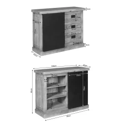 Commode industrielle moderne à porte coulissante CEYLAN