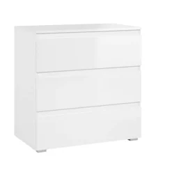 Commode moderne blanche 3 tiroirs ALVA