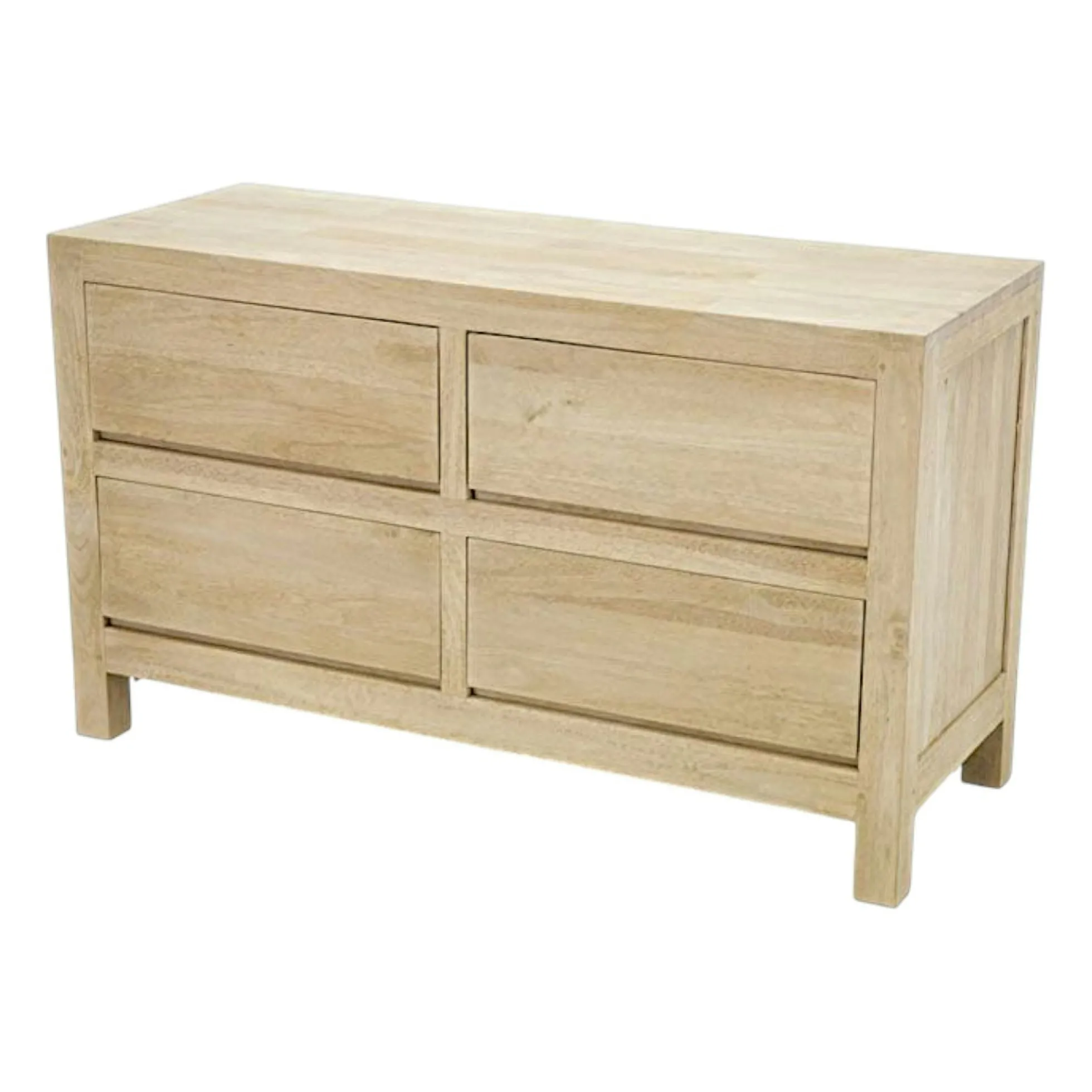 Commode moderne hévéa 4 tiroirs 130cm OLGA