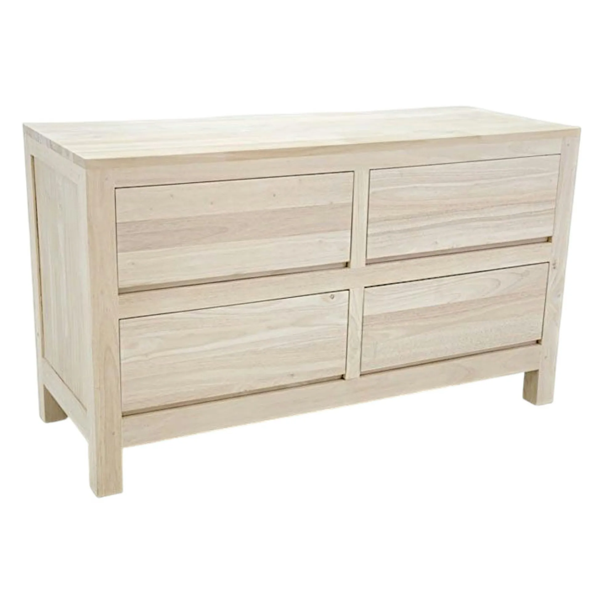 Commode moderne hévéa 4 tiroirs 130cm OLGA