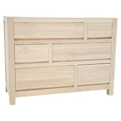 Commode moderne hévéa 6 tiroirs 120cm OLGA